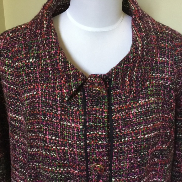 NWOT TALBOTS multi color boucle tweed jacket 24W - Picture 2 of 5
